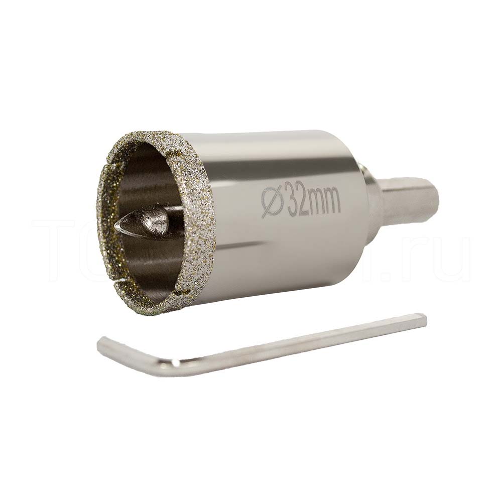 Diamond Core Drill Bit (พร้อมสว่านโลหะผสมตรงกลาง) - มาตรฐาน 32 มม.