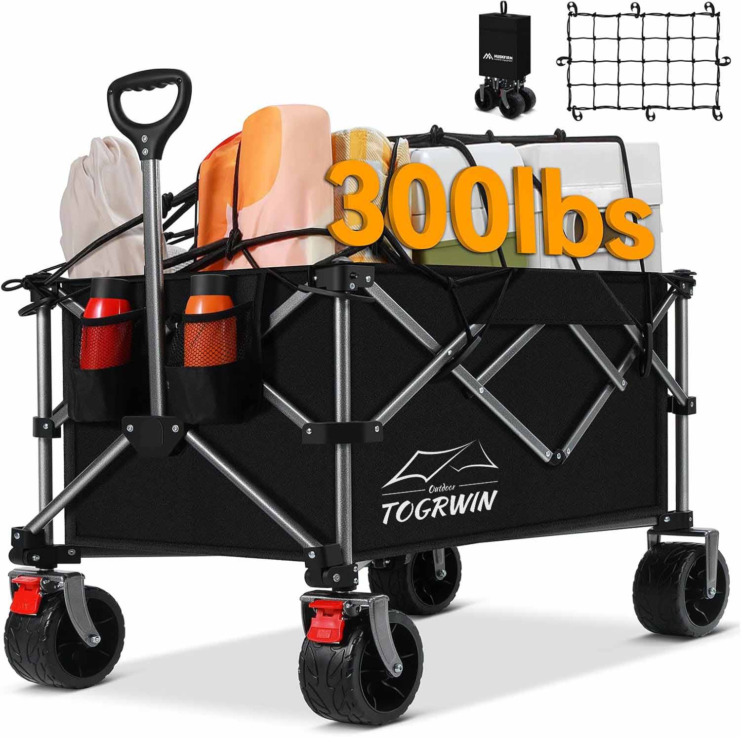 Torgwin Camping Cart Foldable Terrain Wagon Folding Beach Wagon