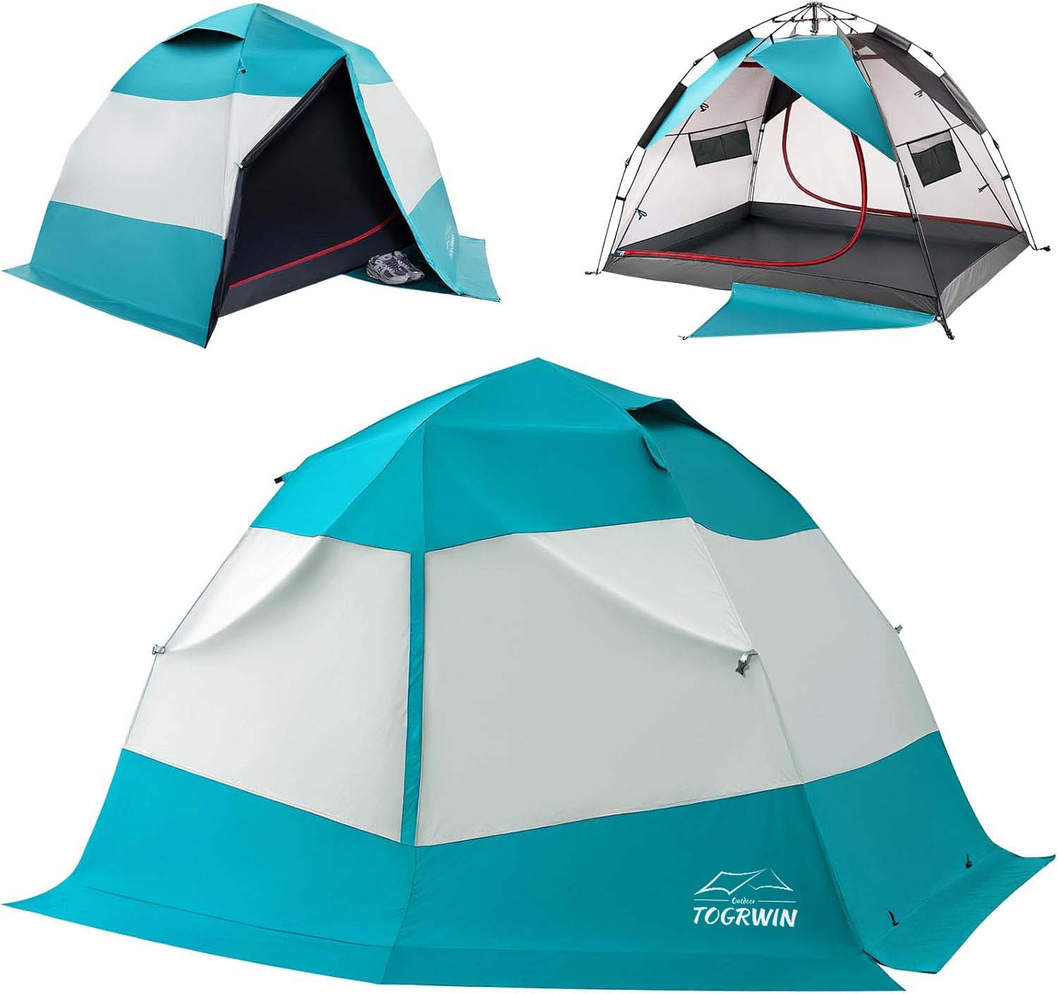Torgwin Camping Tent 2 คนกันน้ำและสองชั้นสองชั้นป๊อปอัพ Outdoor Tent